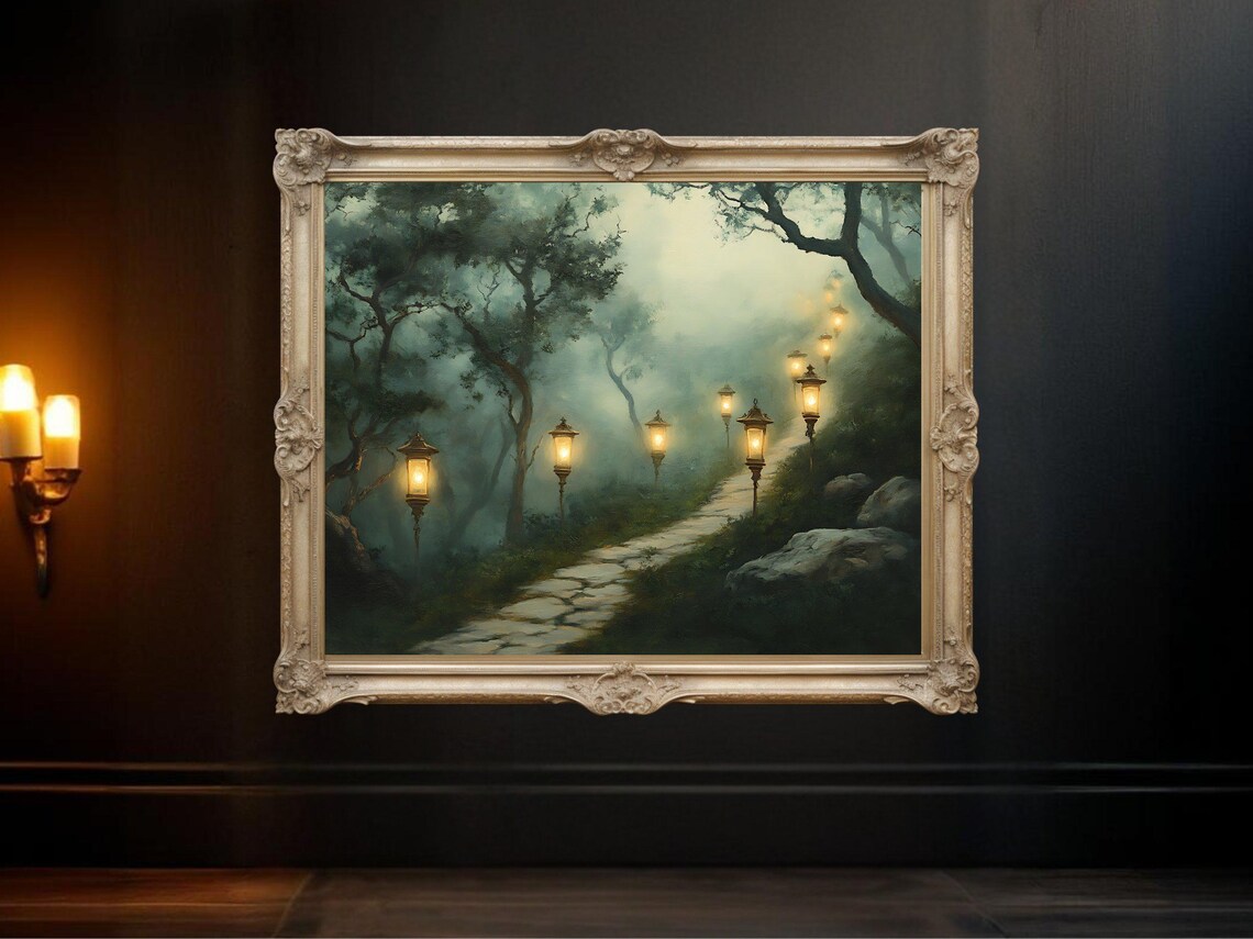 Enchanted Forest Path Art Print, Mystical Landscape