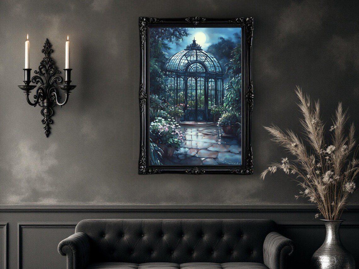 Moonlit Garden, Whimsical Botanical Wall Art - Image 2