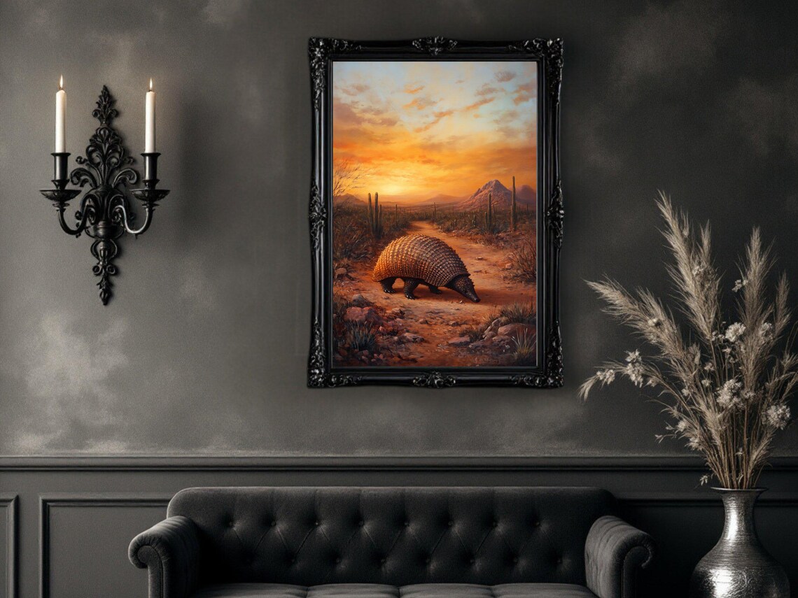 Armadillo Desert Sunset, Southwestern Landscape Art Print - Image 3