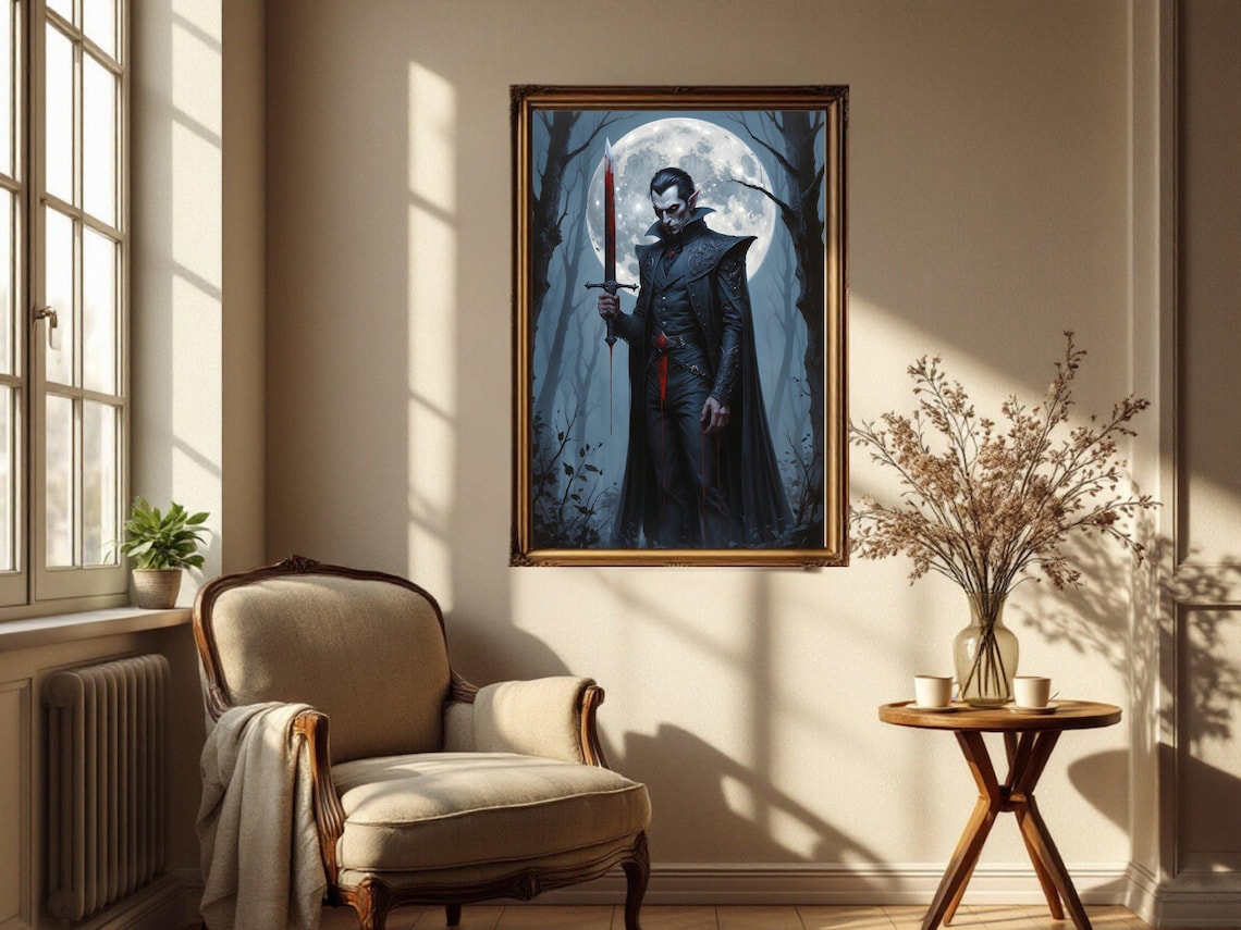 Gothic Vampire Dark Fantasy, Horror Themed Decor - Image 2