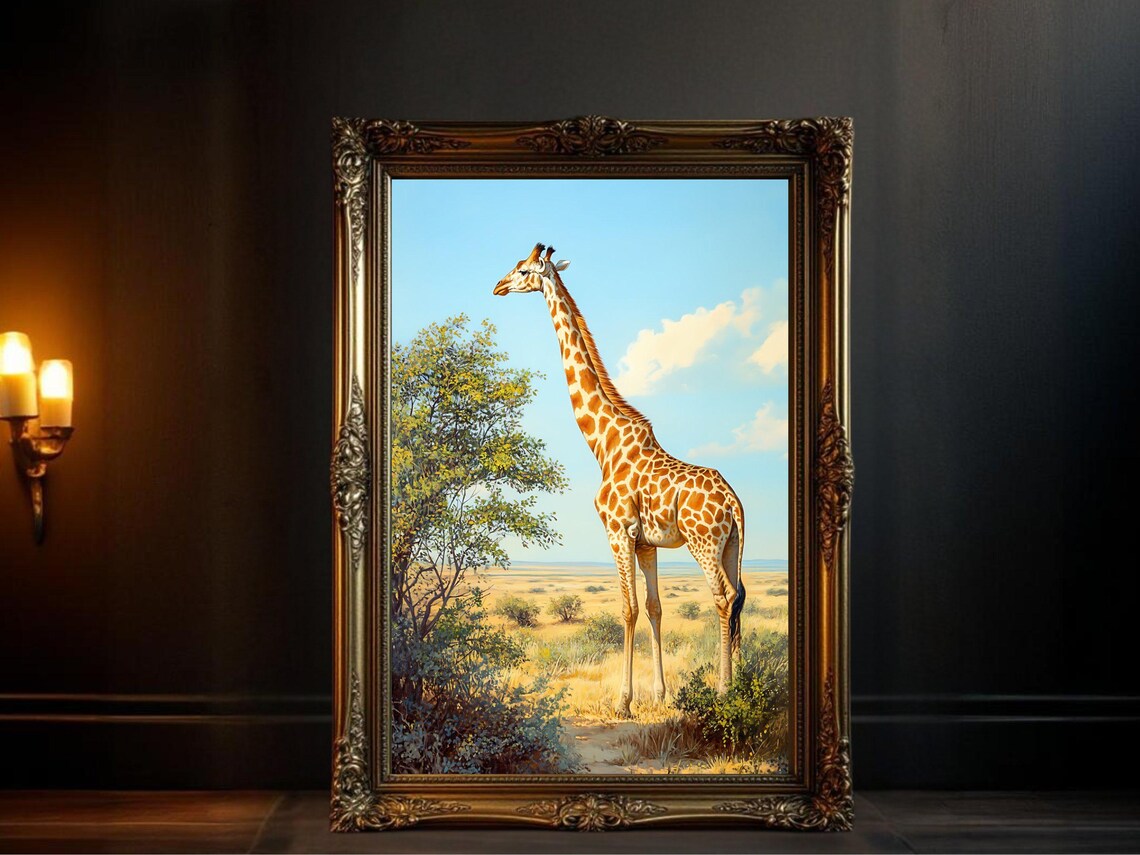 Giraffe Art Print, African Safari Wildlife Decor