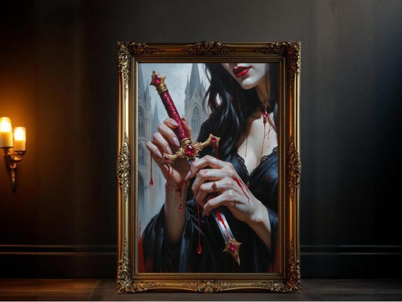 Gothic Vampire Dark Fantasy Art Print