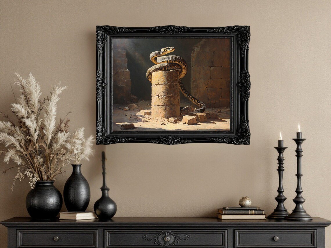 Snake Wall Art, Rustic Wildlife Art Print - Image 3