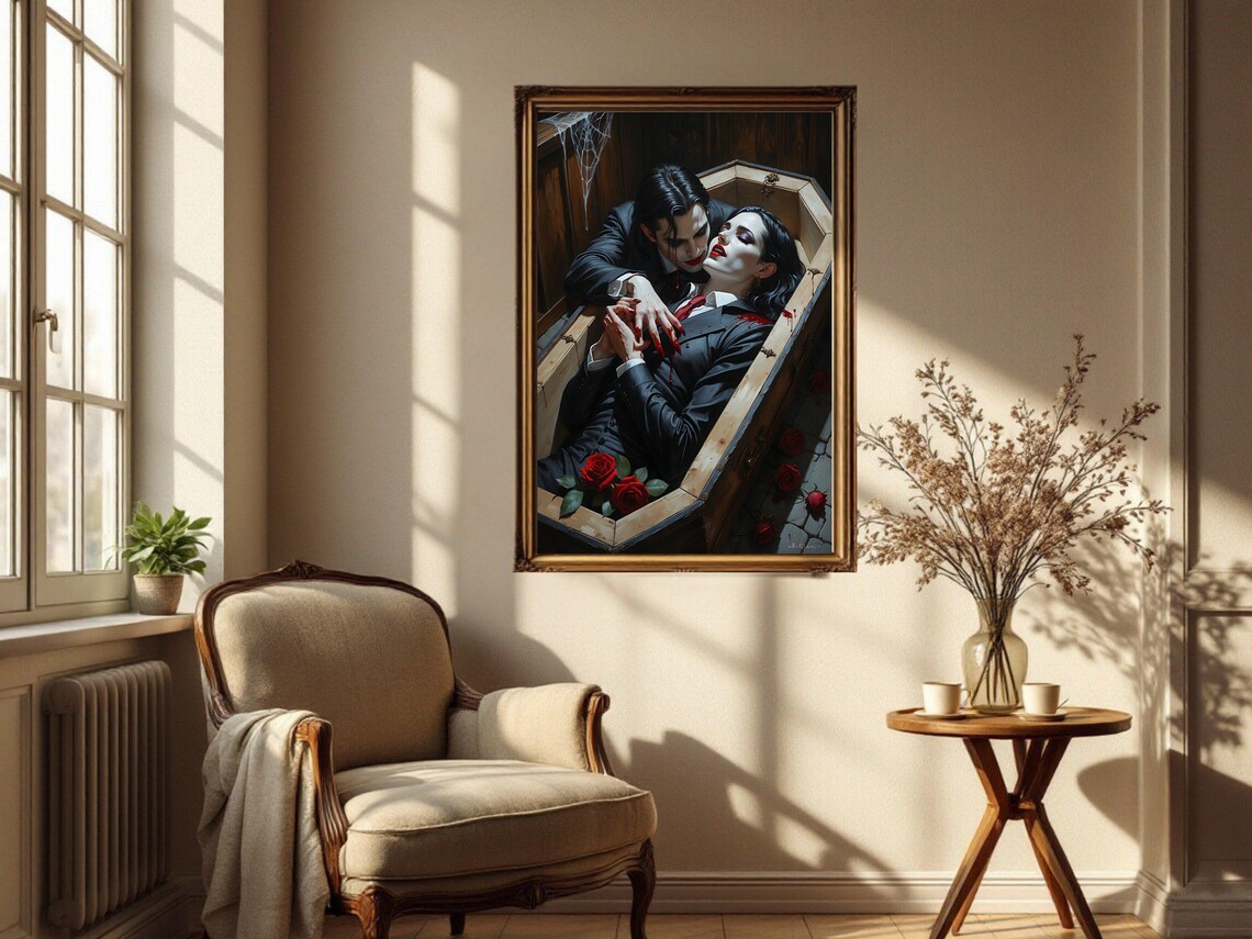 Gothic Vampire Art Print, Dark Fantasy Romance - Image 2