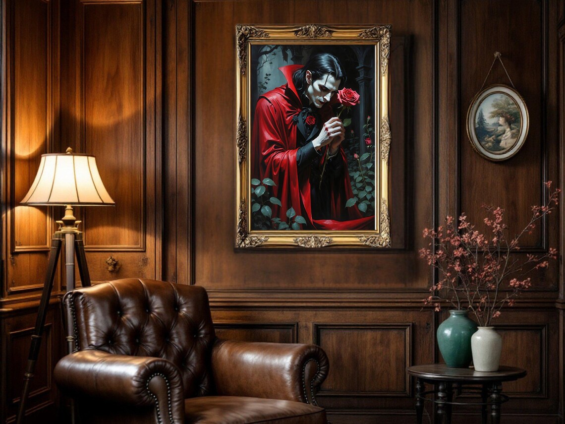 Gothic Vampire Art Print, Dark Fantasy Decor - Image 3