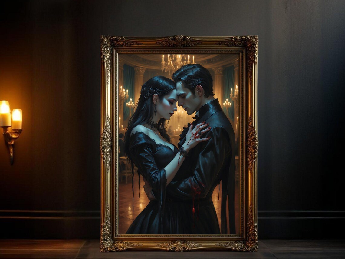 Gothic Couple Romantic Vintage Ballroom Art Print