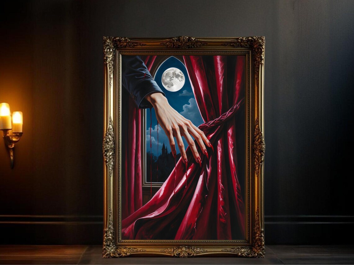 Gothic Vampire Hand, Dark Fantasy Night Scene