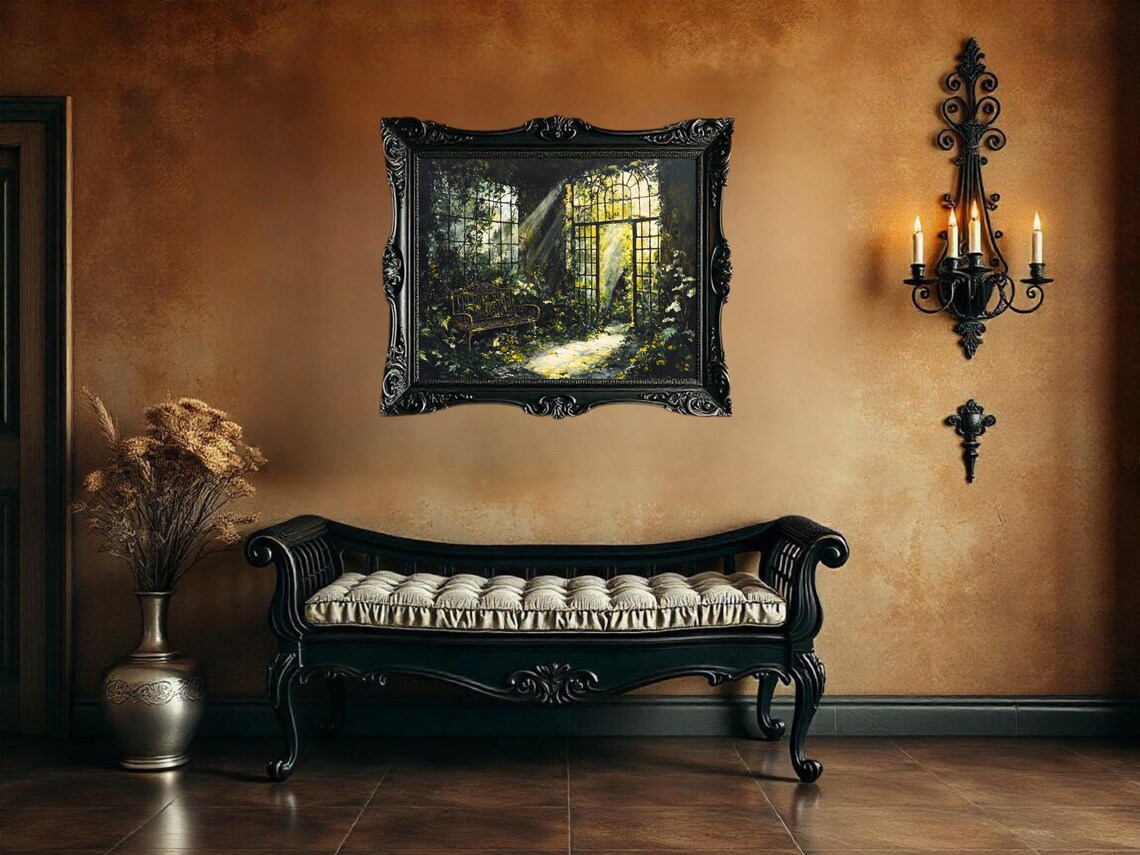 Enchanted Garden Art Print, Sunlit Greenhouse - Image 2