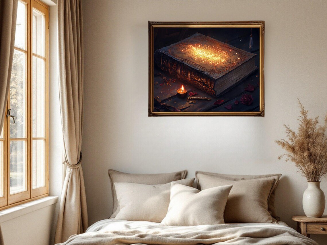 Enchanted Book With Glowing Script, Fantasy Art - Image 2