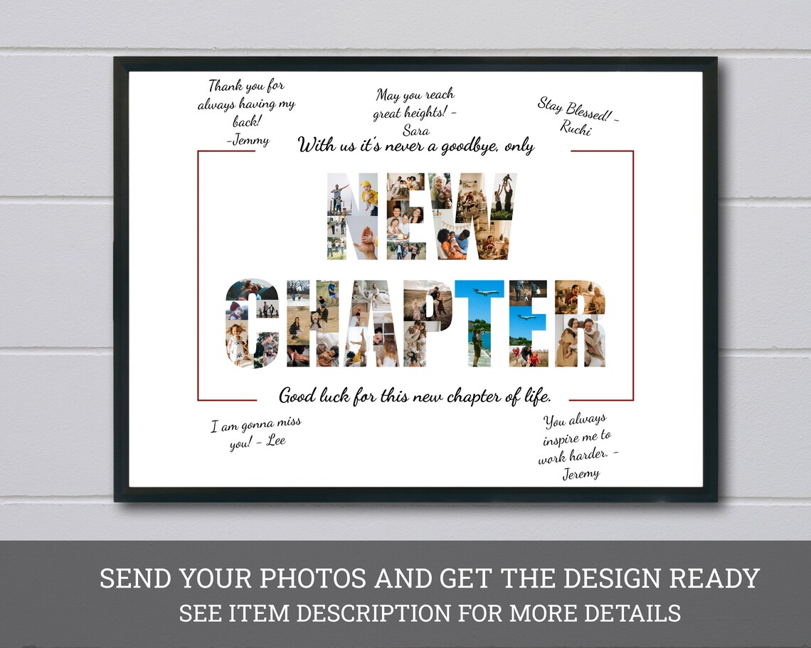 Goodbye Gift Collage Farewell Guestbook Art Print - Image 2