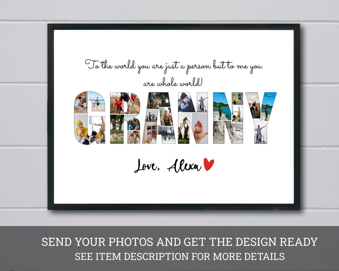 Granny Photo Collage Personalized Photo Gift Gift For Nana Grandma Photo Collage Gift For Granny From Grandkids Grandmother Photo Gift