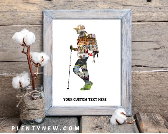 Hiker Gifts Hike Photo Collage Mountain Climber Gift Couple Hiking Hiking Buddy Hiker Boyfriend Husband Birthday Hike Camp Lover Gift