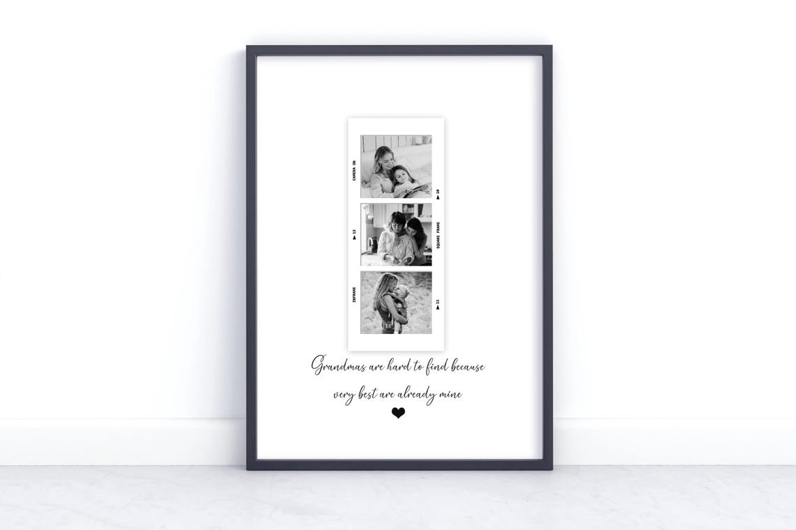 Personalized Grandma Photo Film Strip Print with Loving Quote