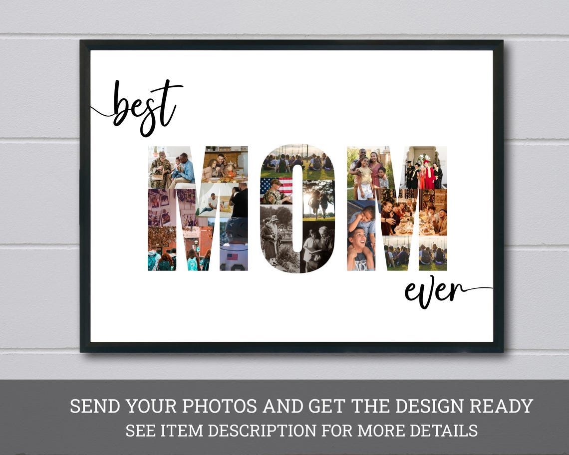Best Mom Ever Personalised Photo Collage Special Gift For Mom Print