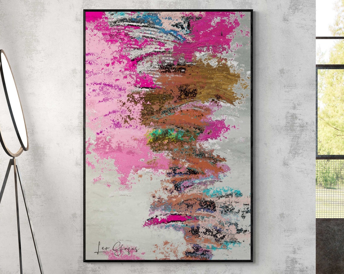 Pink Purple Bronze Abstract Expressionist Bold Color Art Poster - Image 8