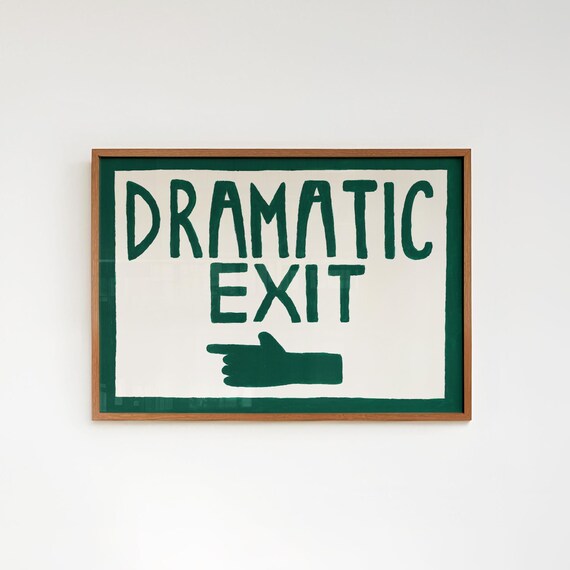 Retro Funny Hallway Landscape Poster, Mid-Century