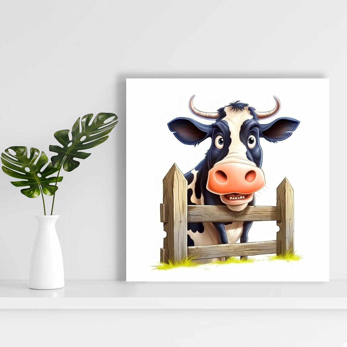 Curious Cow Whimsical Rustic Farmhouse Art Print - Image 2