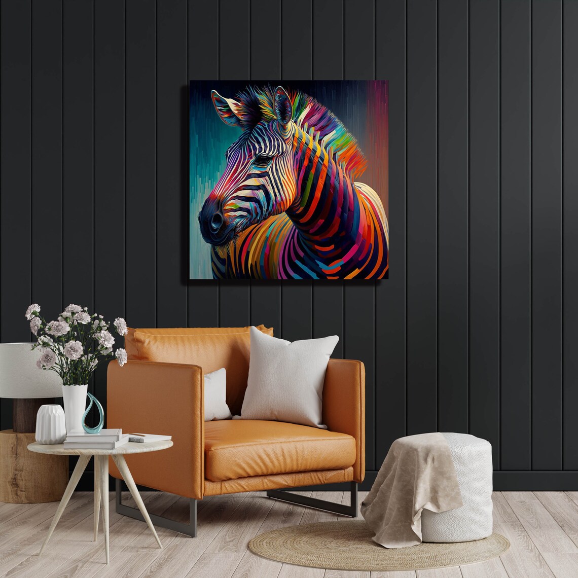 Abstract Zebra Wall Art, Modern Animal Art Print - Image 4