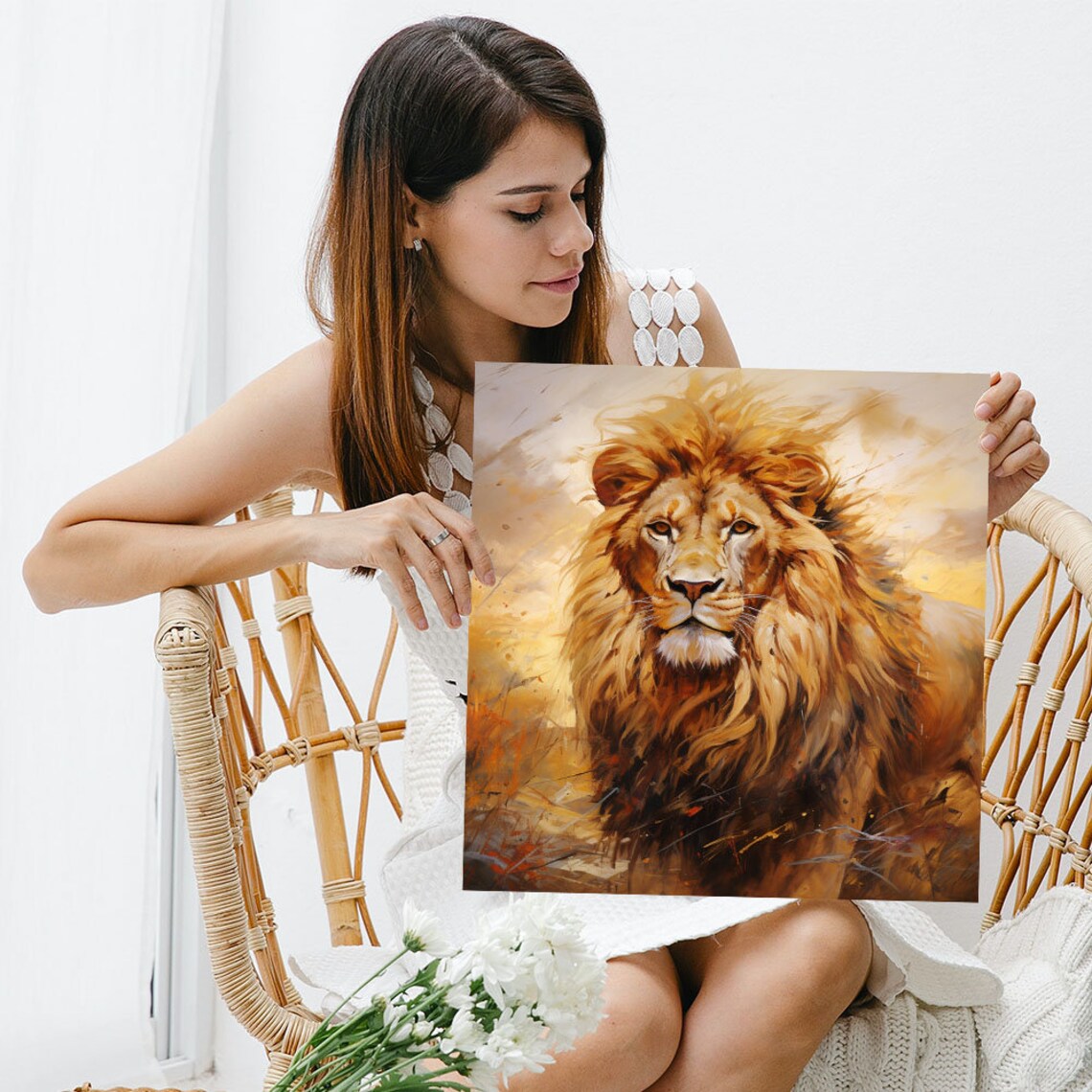 Lion Wildlife Wall Art, Safari Animal Decor Poster - Image 3