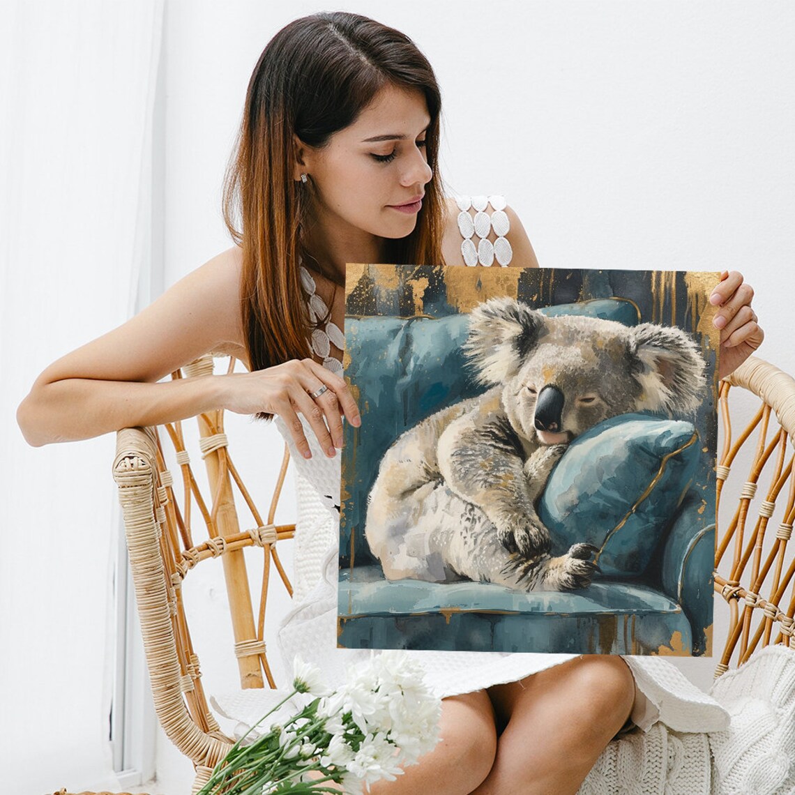 Koala Comfort Contemporary Animal Decor Art Print - Image 3