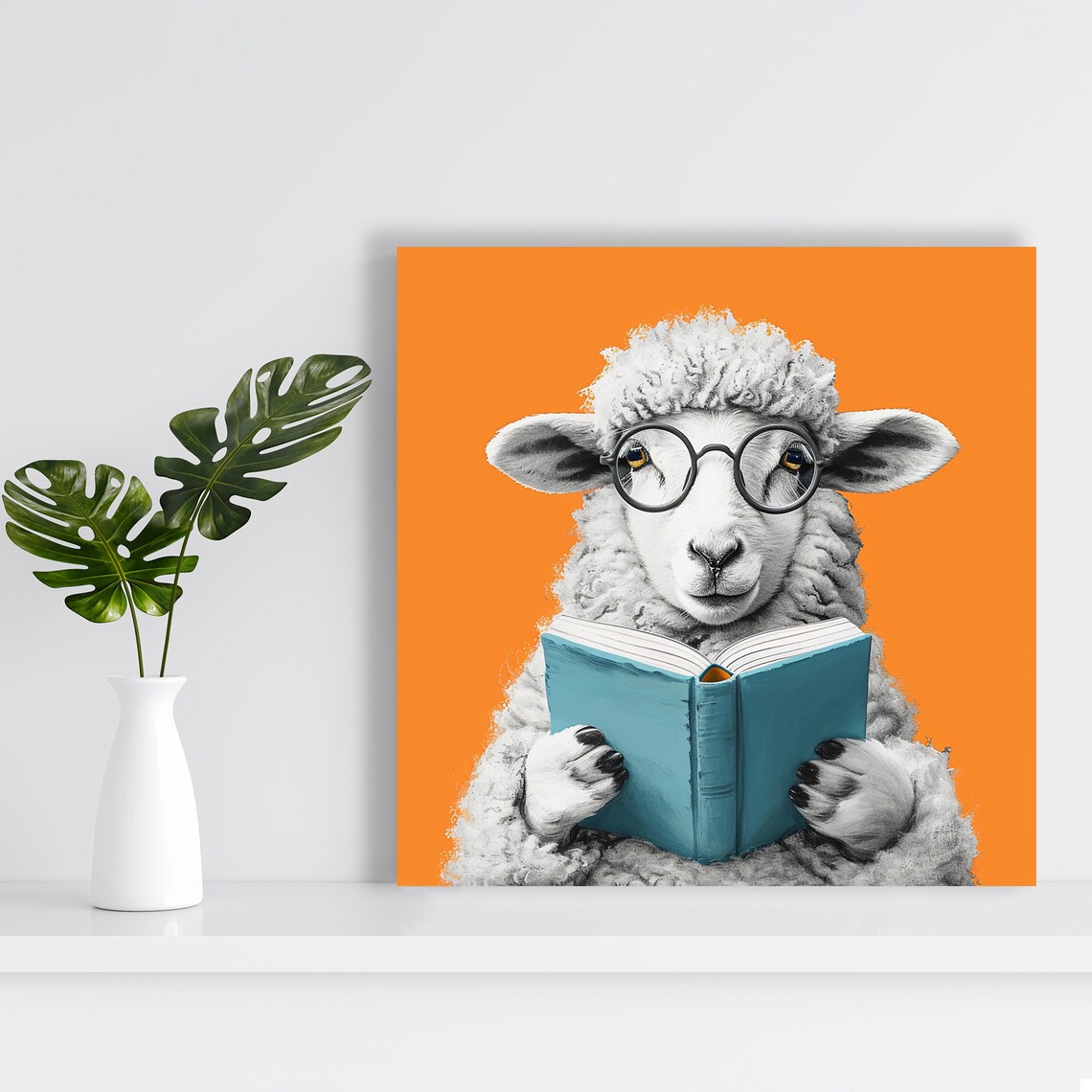 Sheep Whimsical Animal Poster, Contemporary Print - Image 2