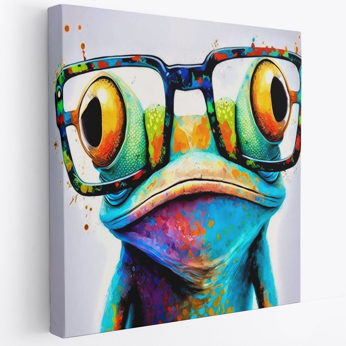 Frog With Glasses, Modern Kids Room Poster Print - Image 2