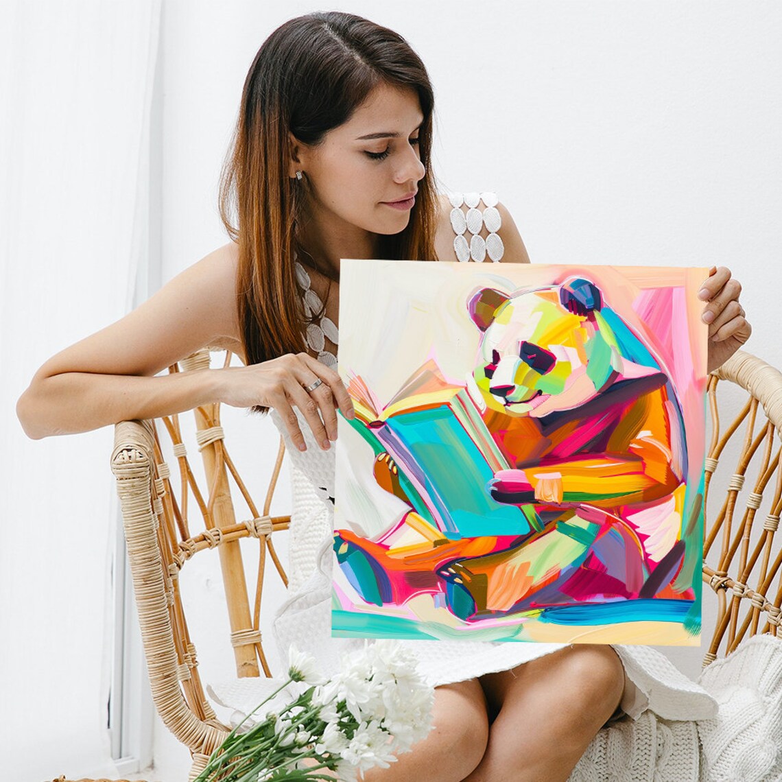 Panda Whimsical Contemporary Decor Wall Art Print - Image 3