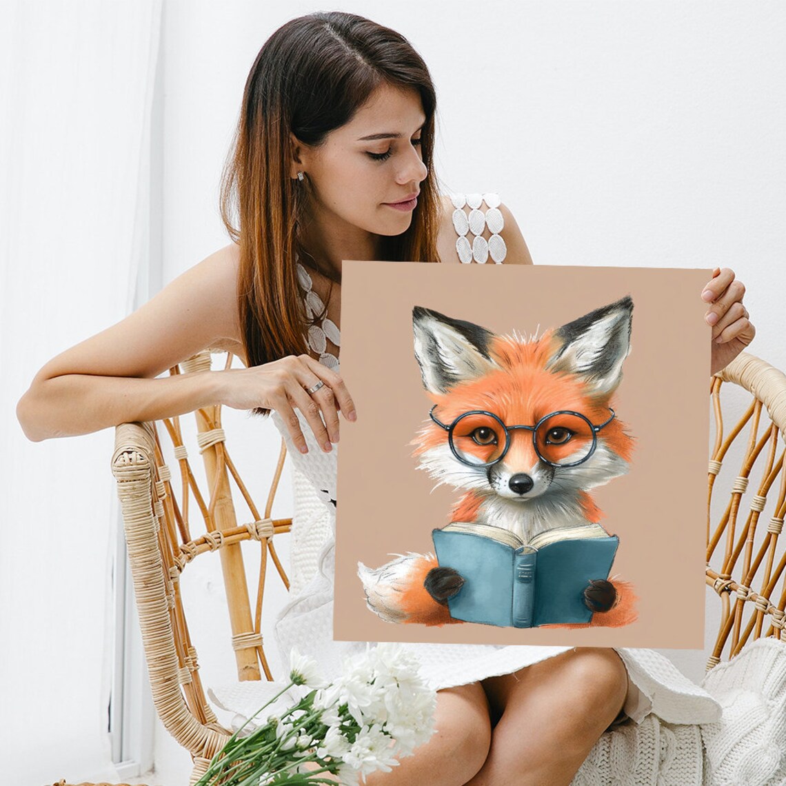 Studious Fox Art Print, Whimsical Contemporary Decor - Image 3