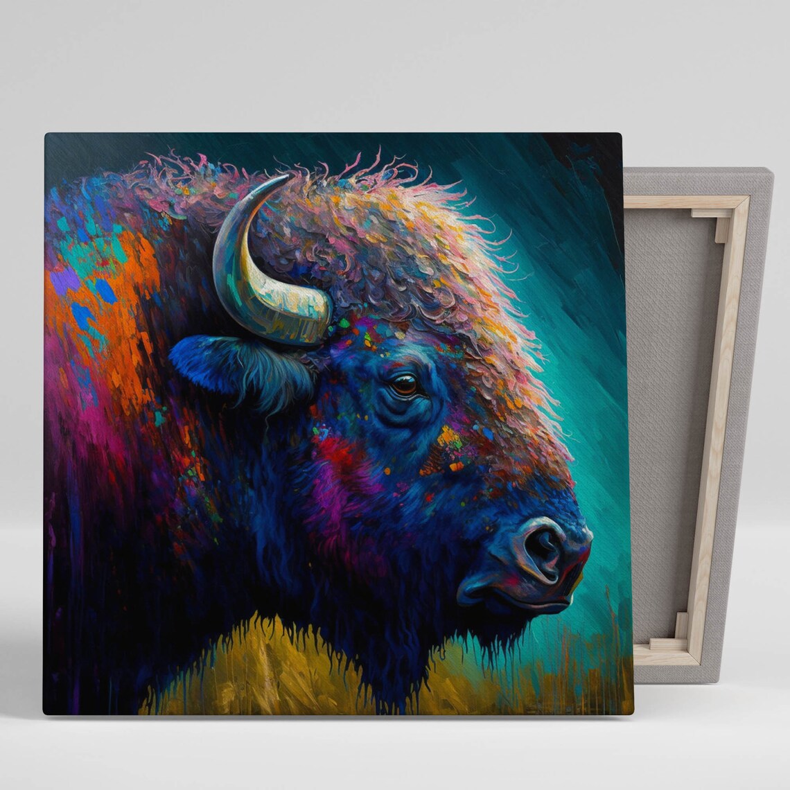 Abstract Bison Art Print, Wildlife Wall Decor