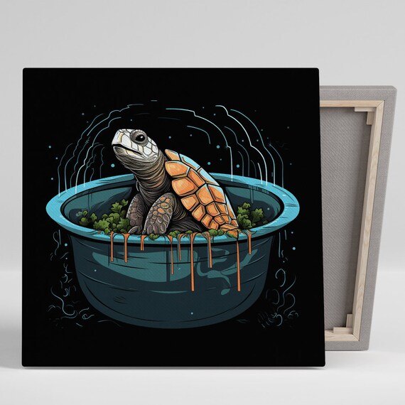 Cosmic Turtle Soup Art Or Poster Animal Surrealism Minimalist Decor Living Room Office Childrens Bathroom Wall Art Turtle Decor