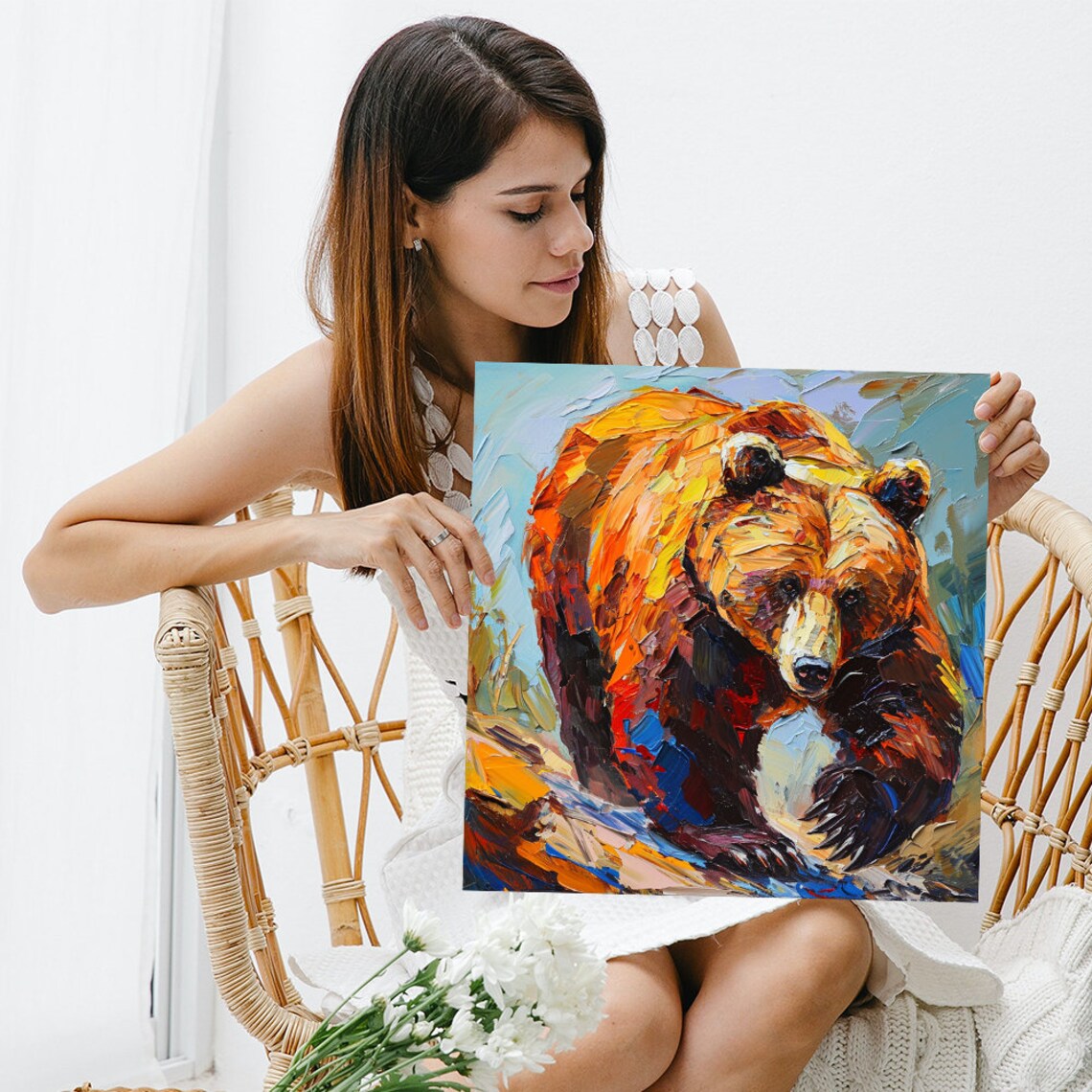 Fierce Bear Rustic Modern Wildlife Wall Art Print - Image 3
