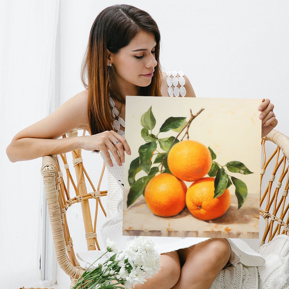 Vintage Orange Branch Three Citrus Fruit Botanical Still Life Poster - Image 3