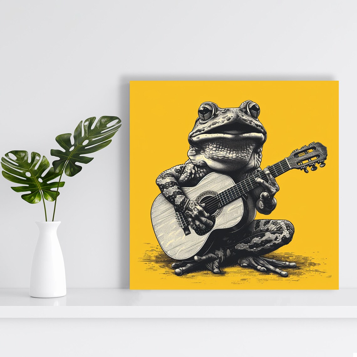 Frog Melodic Serenade Art Print, Bohemian Style - Image 2