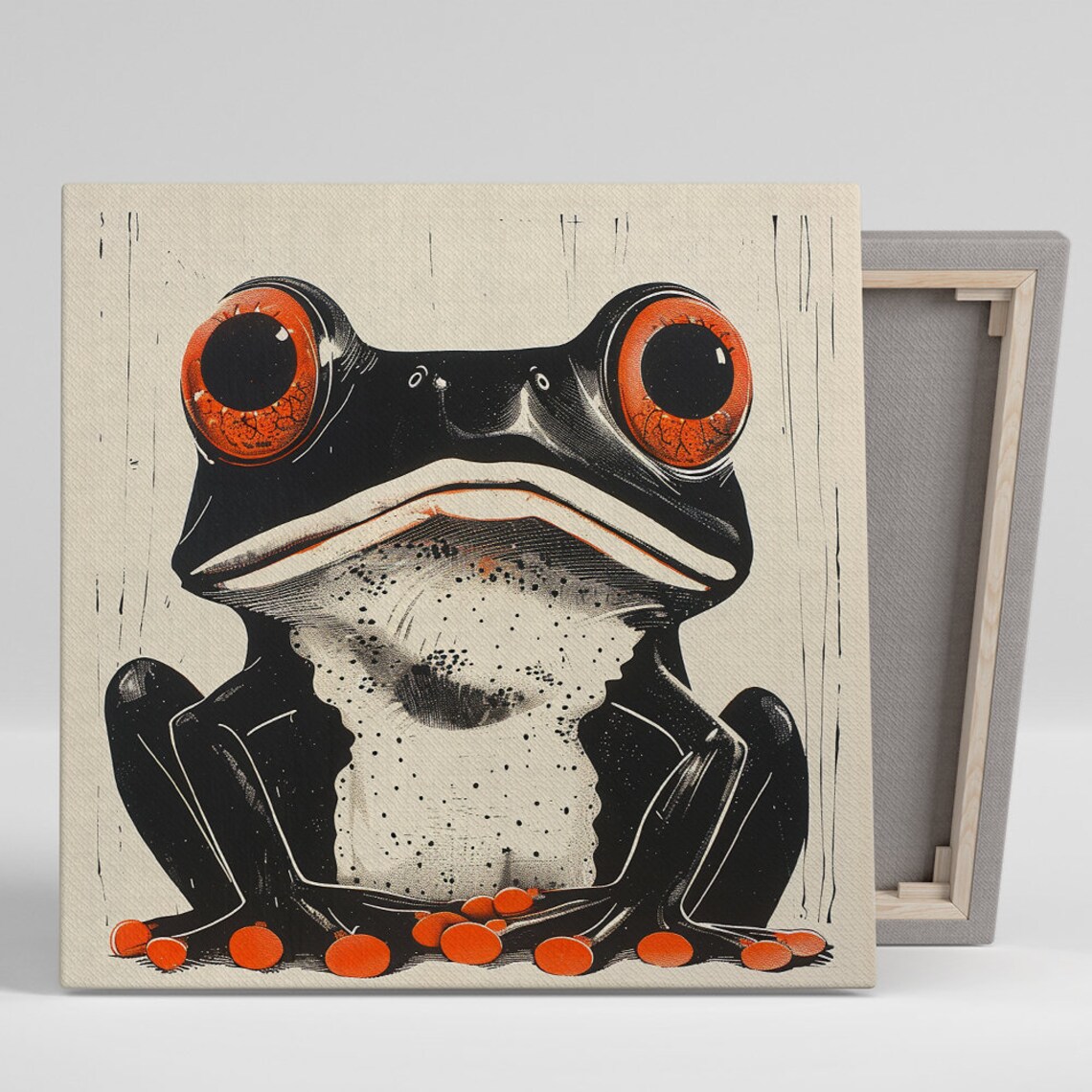 Frog Gaze Contemporary Animal Art Print for Kids