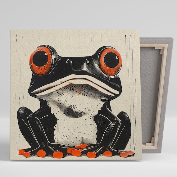 Frog Gaze Contemporary Animal Art Print for Kids