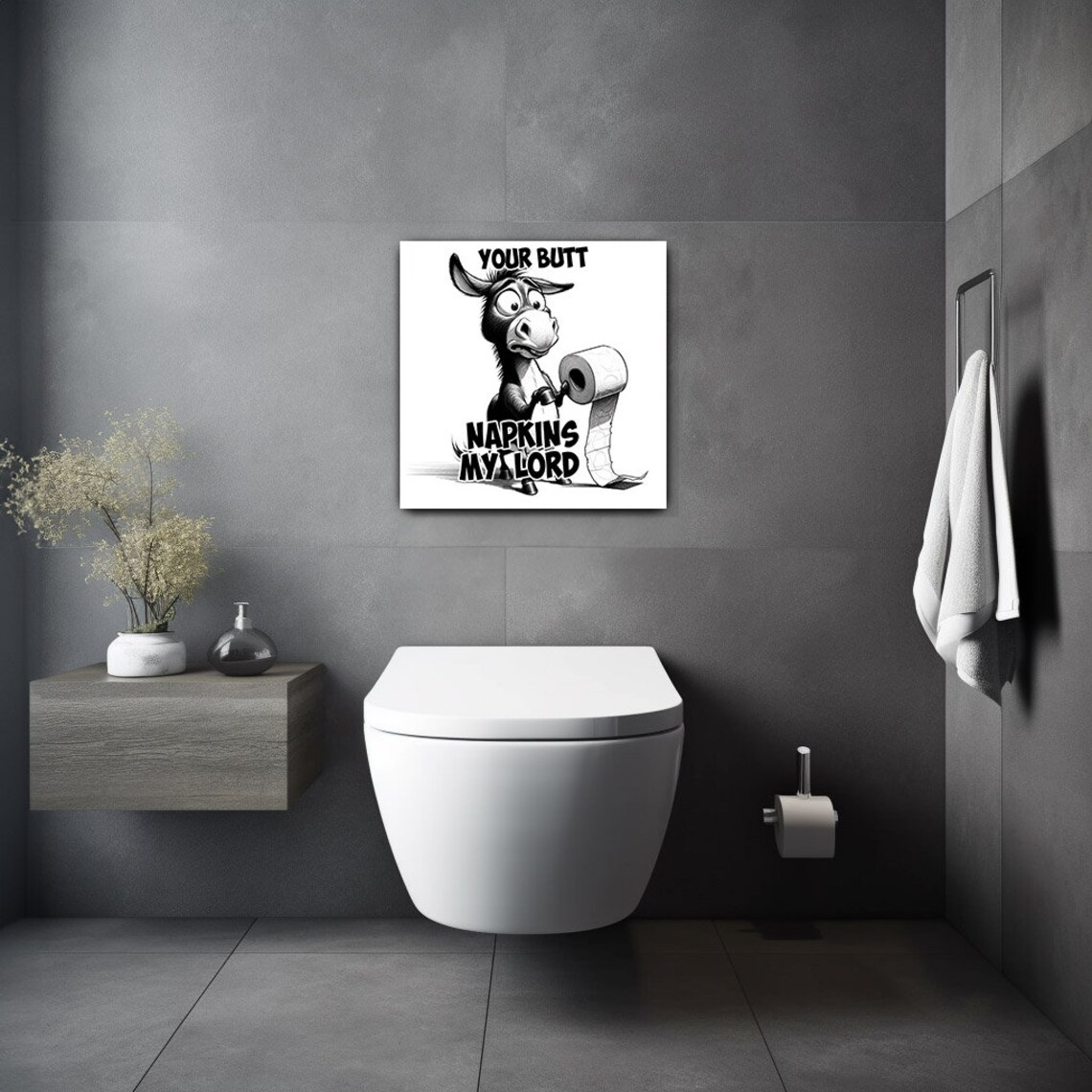 Funny Donkey Bathroom Wall Art, Whimsical Poster - Image 4