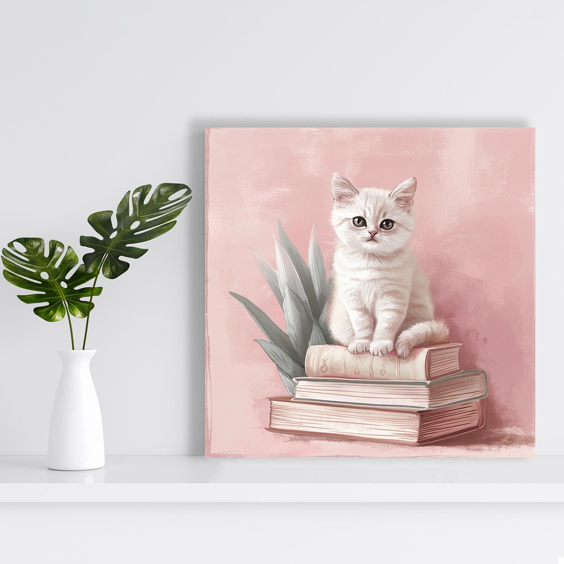 Kitten Art Print, Minimalist Animal Decor for Nursery - Image 2