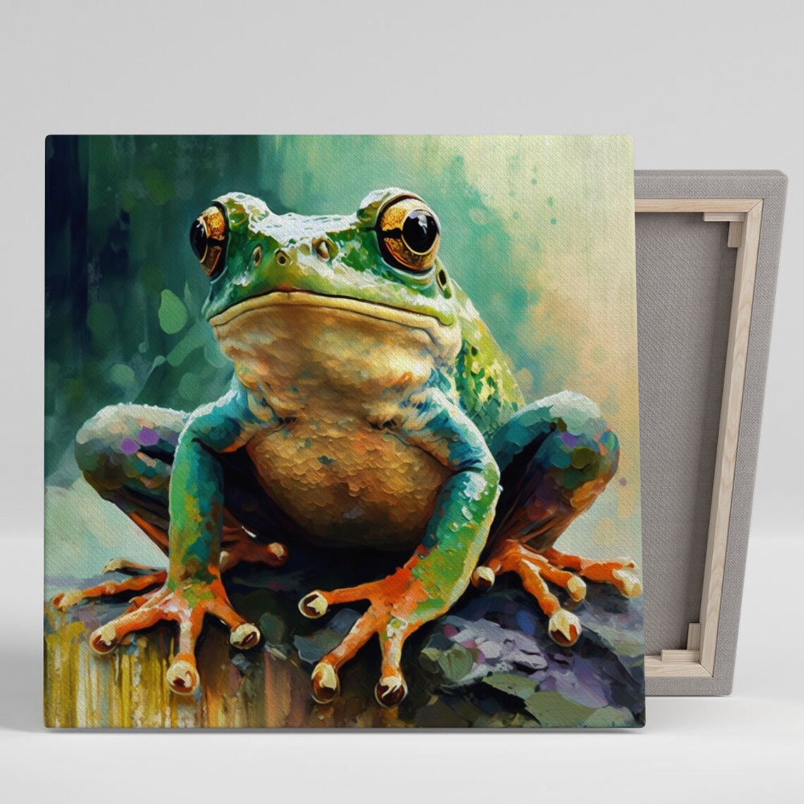 Frog Whimsical Modern Art Print for Living Room or Office