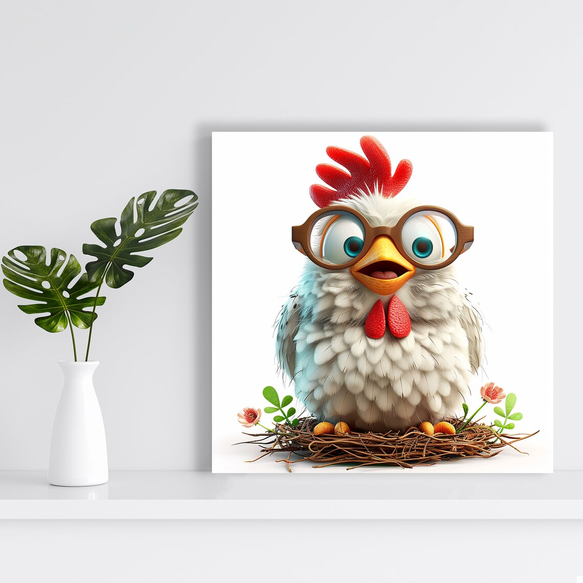 Intellectual Rooster Art Print, Whimsical Kitchen Decor - Image 2