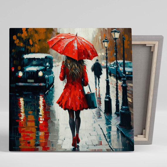 Girl In Paris With Umbrella, Paris Travel Poster
