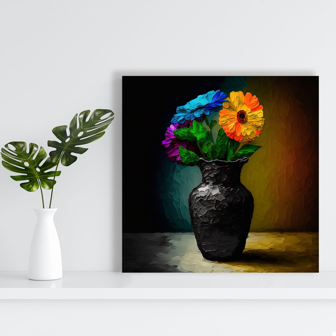 Colorful Flower In Vase, Modern Wall Art Print - Image 4