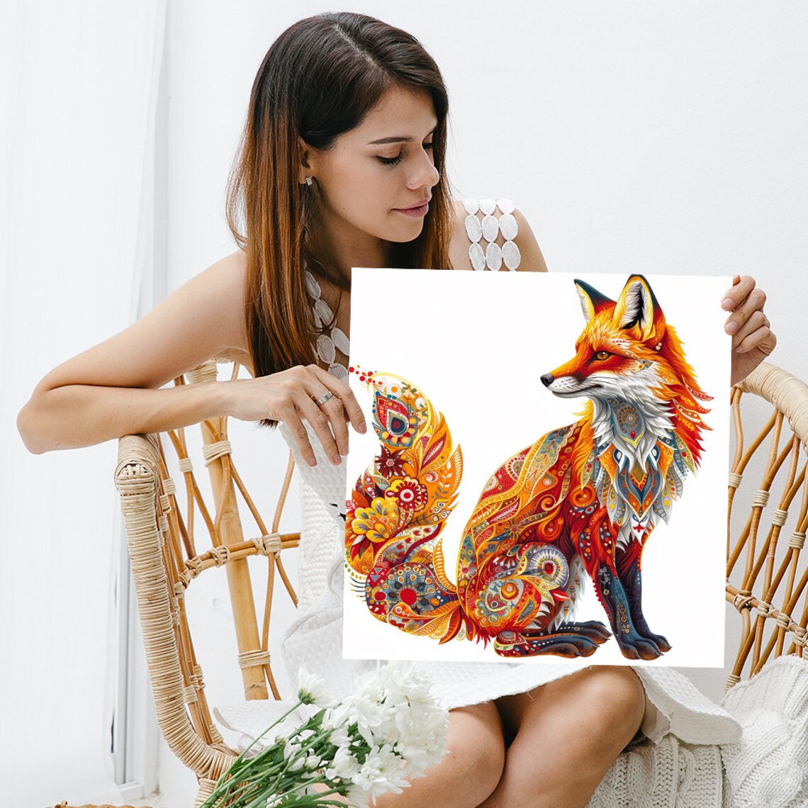 Fox Spirit Whimsical Animal Decor Wall Art Print - Image 3