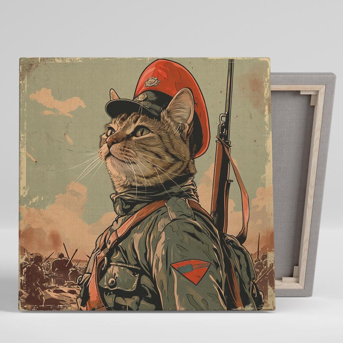 Cat Revolution Vintage Rustic Decor Art Print
