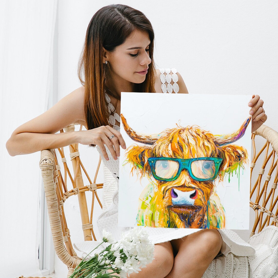 Highland Cow Poster, Whimsical Contemporary Decor - Image 3
