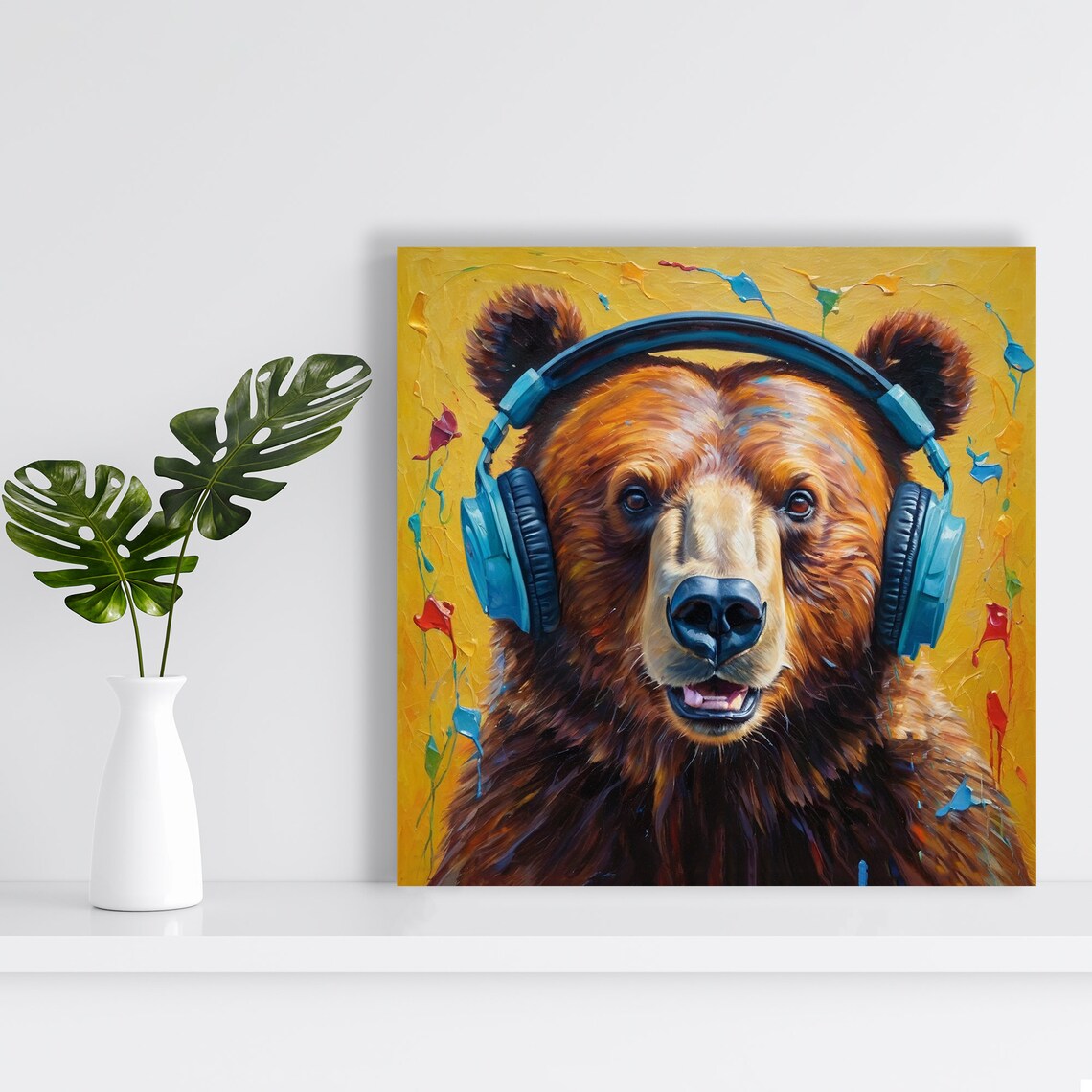 Melodic Grizzly Bear Pop Art, Modern Decor Poster - Image 2