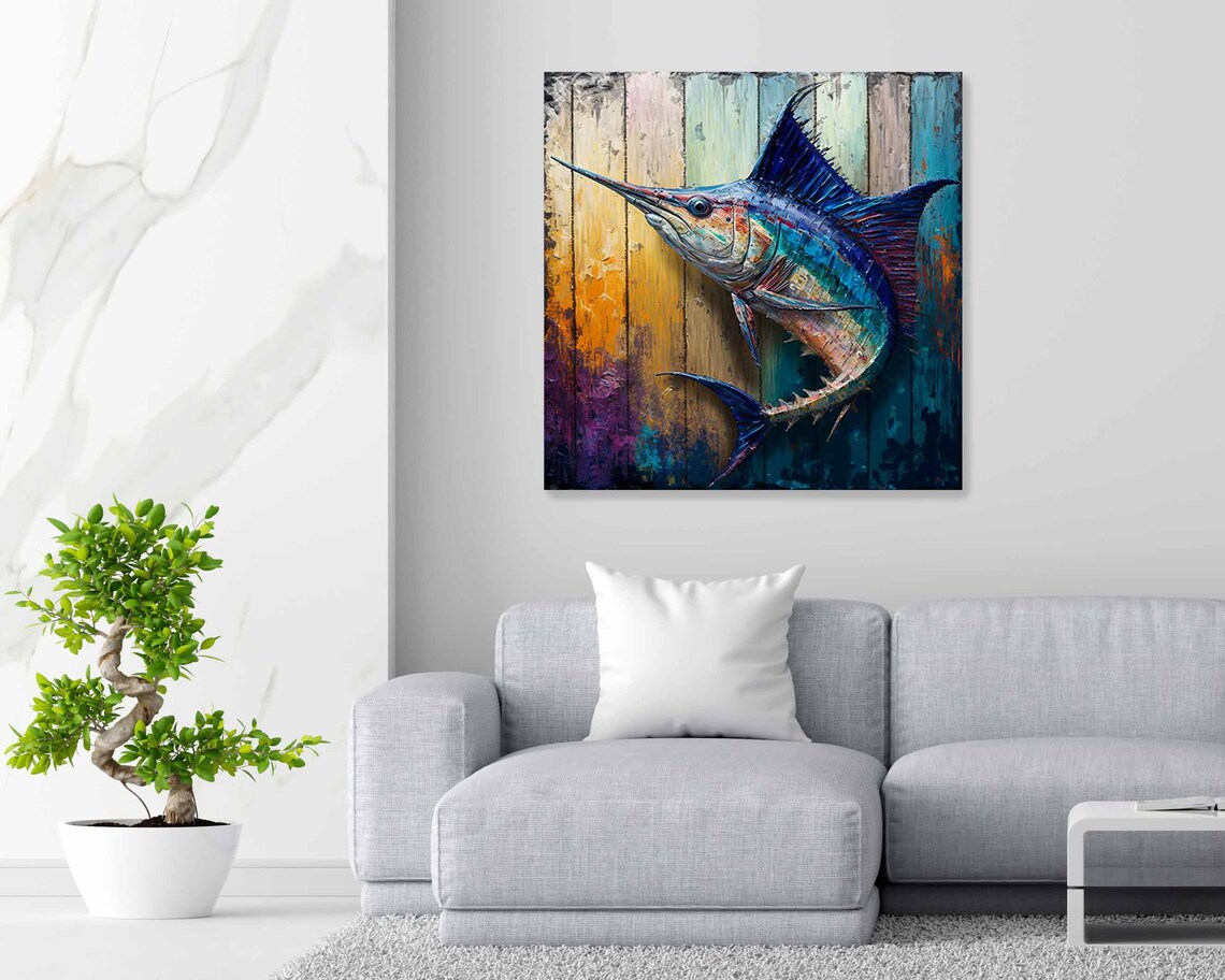 Sword Fish Wall Art Or Poster Ocean Inspired Home Decor Sword Fish Wall Art Print Ocean Decor Wall Decor Wall Art - Image 2
