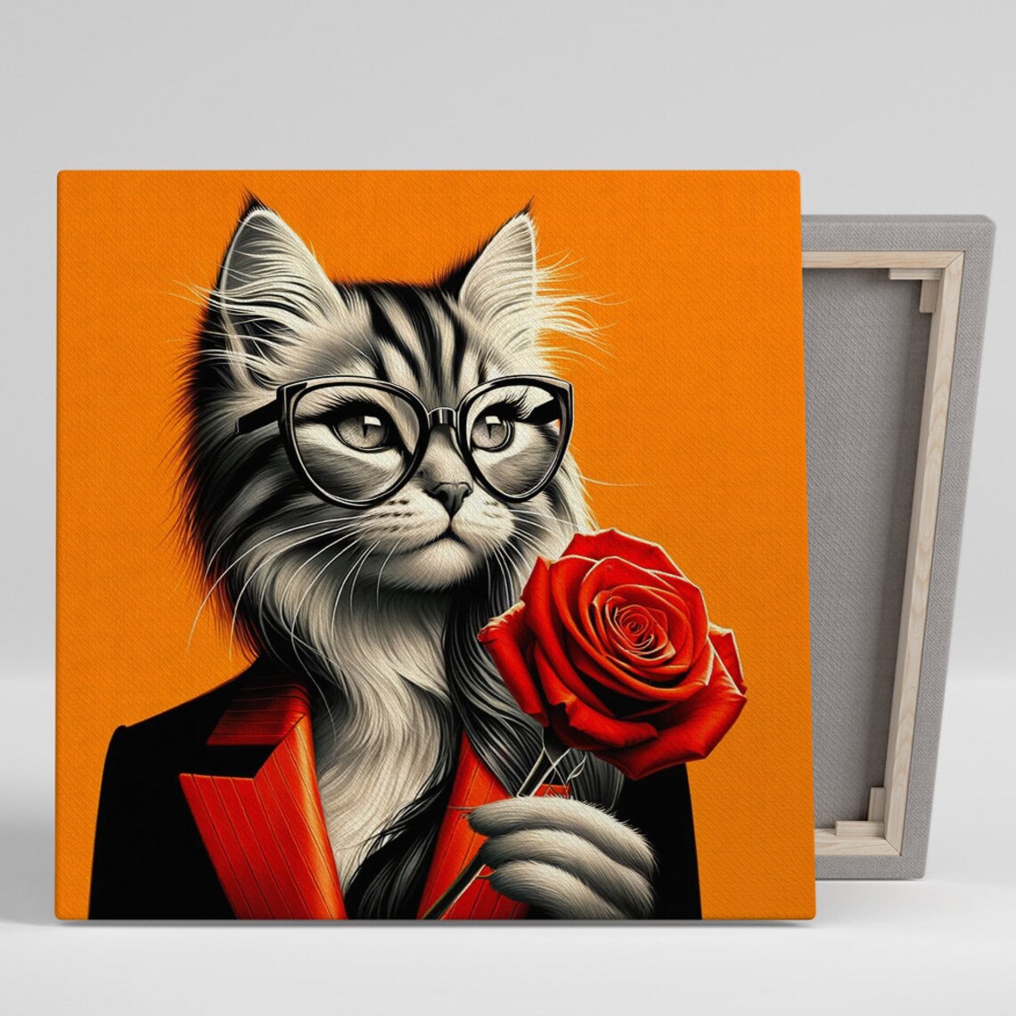 Pop Art Cat Poster Print, Modern Minimalist Decor