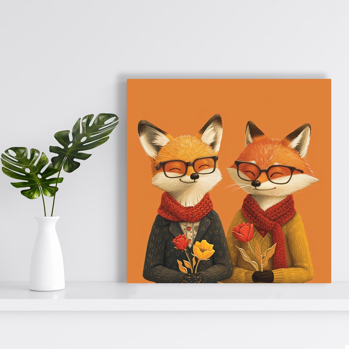Foxy Intellectuals Whimsical Modern Animal Art Print - Image 2