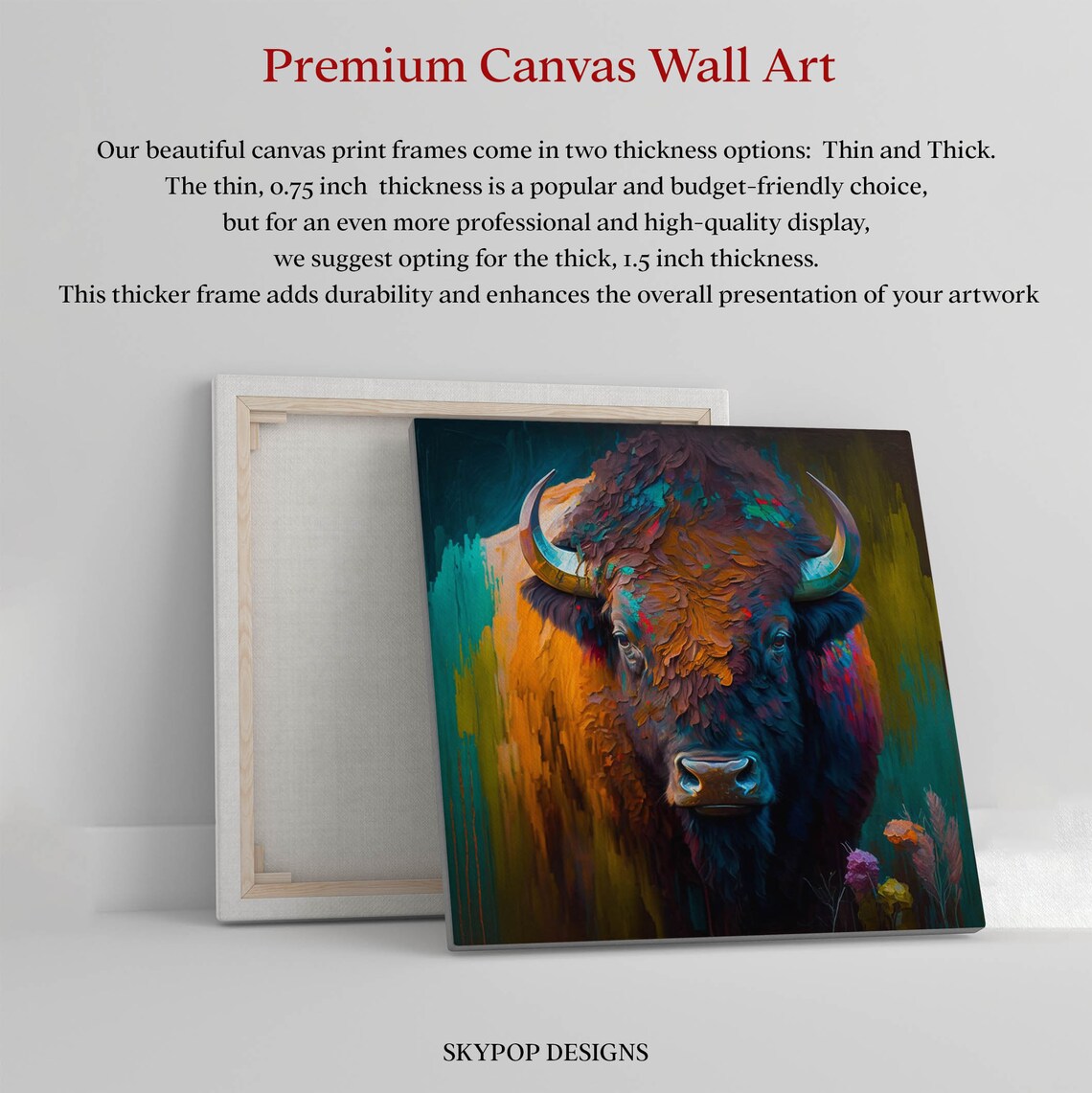 Bison Wildlife Poster Print, Modern Nature Decor - Image 2