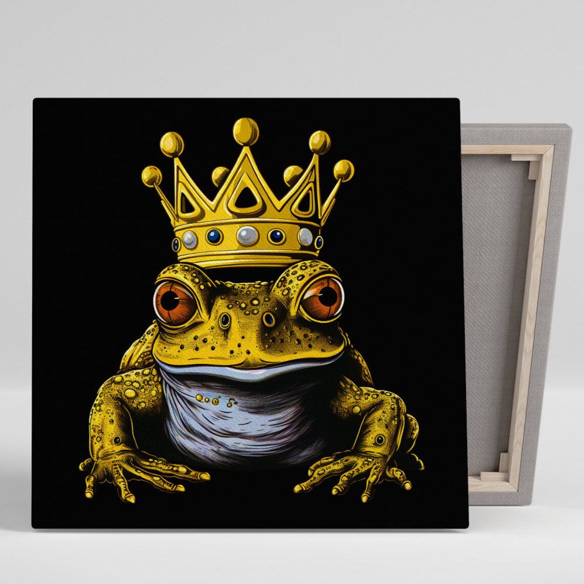 Regal Frog King Whimsical Animal Art Print, Nursery Decor